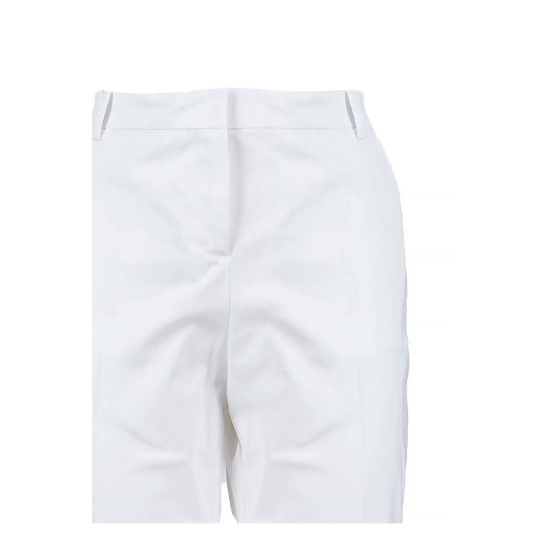 Pinko Short en coton blanc pour femme, coupe structurée et poches, avec poches et plis discrets.