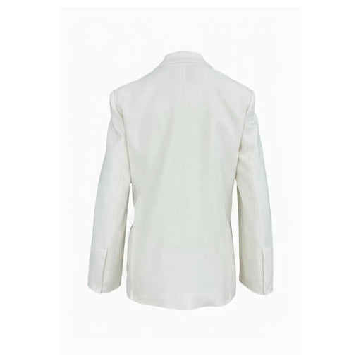 Blazer blanc en viscose par pinko avec une coupe élégante et ajustée, des lignes épurées et un long col en V pour femmes