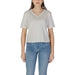Plain white Liu Jo women’s v-neck t-shirt with short sleeves made of 100% cotton