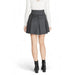 Pleated gray high waist mini skirt displayed for fashion and style use