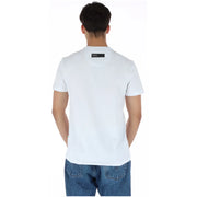 Plein Sport men’s white cotton short sleeve t-shirt with a black flein label at the neckline