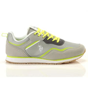 Gray and neon green u.s polo assn women sneakers in yellow suede designed for sporty style and comfort