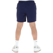 Short de sport Psycho Bunny pour homme, bleu marine, en polyester, avec taille élastiquée à cordon et poches latérales, idéal pour la baignade.
