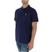 Polo homme bleu marine à manches courtes avec logo lapin blanc brodé, en coton B6K001CRPC