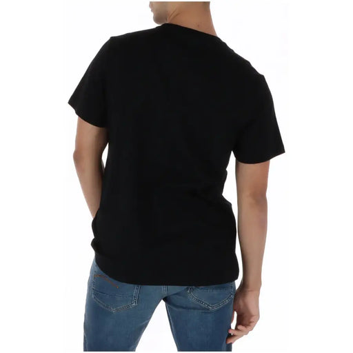 T-shirt homme Psycho Bunny noir à manches courtes et col rond en coton, idéal pour un style décontracté (mt0200214)