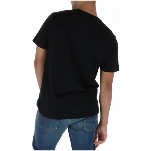 T-shirt homme Psycho Bunny noir à col rond et manches courtes, 100 % coton, imprimé recto.