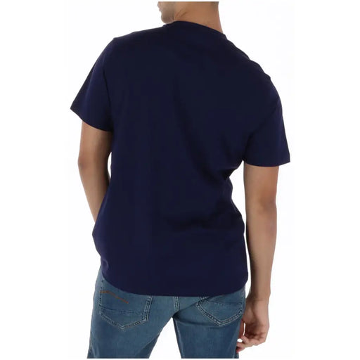 T-shirt homme Psycho Bunny bleu marine à manches courtes et col rond en coton, style décontracté mt0200250