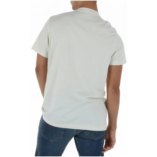 T-shirt homme Psycho Bunny blanc en coton, col rond, uni, blanc cassé, manches courtes.