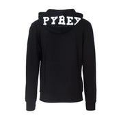 Pyrex black hooded sweatshirt made of 100 percent cotton featuring white lettering across the hood