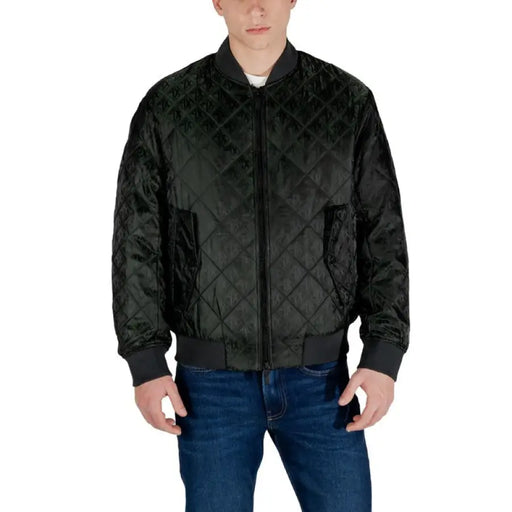 Quilted Black Bomber Jacket featuring a stylish design and modern functionality