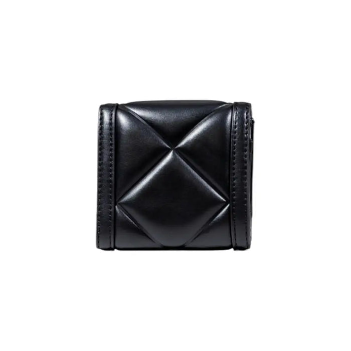 Black Quilted Love Moschino Wallet made of black leather with quilted design