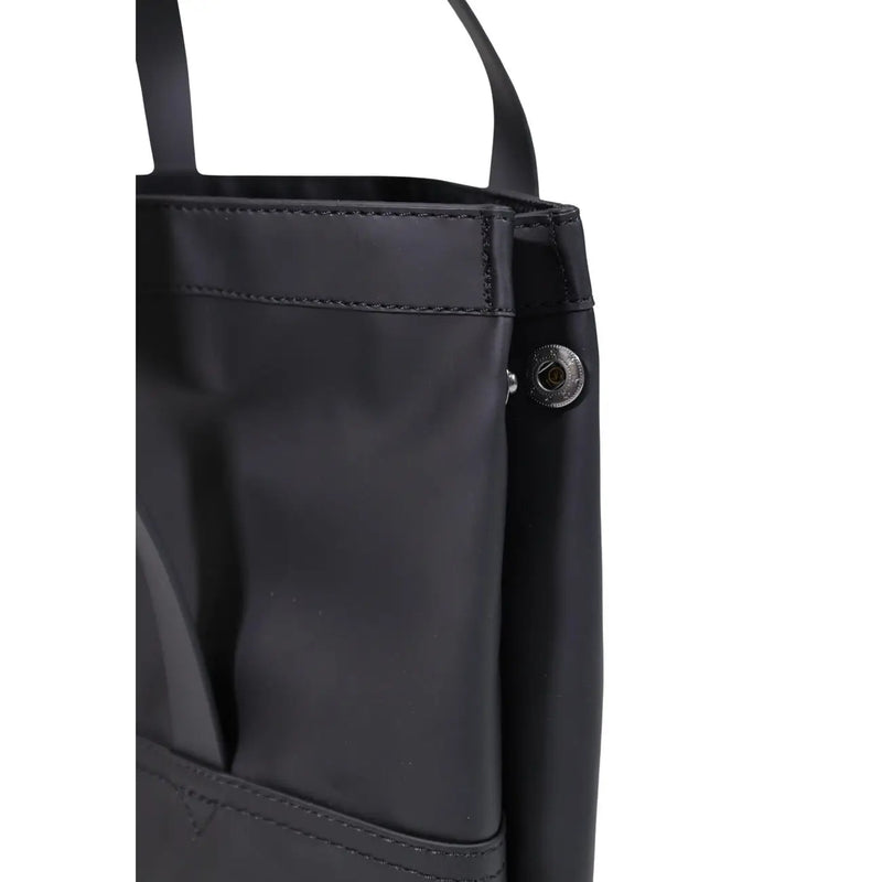Rains women crossbody bag in black nylon with silver-toned metal snap button polyester 8x15x8 cm