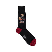 Black socks with red heel and toe featuring Polo Bear embroidery for Ralph Lauren Men Underwear Fall Winter