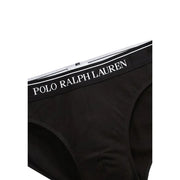 Black cotton elastane men’s briefs with white waistband from Ralph Lauren Mens Underwear