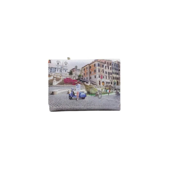 Rectangular clutch featuring a charming Italian street scene in Parisian Scene Wallet