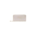 Rectangular light-colored wallet with a zipper for secure storage and stylish design