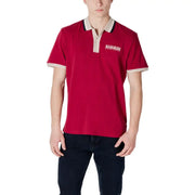 Red polo shirt with contrasting trim from Napapijri Men Green Cotton collection