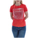 Red T shirt featuring Guess Los Angeles design, stylish and comfortable apparel