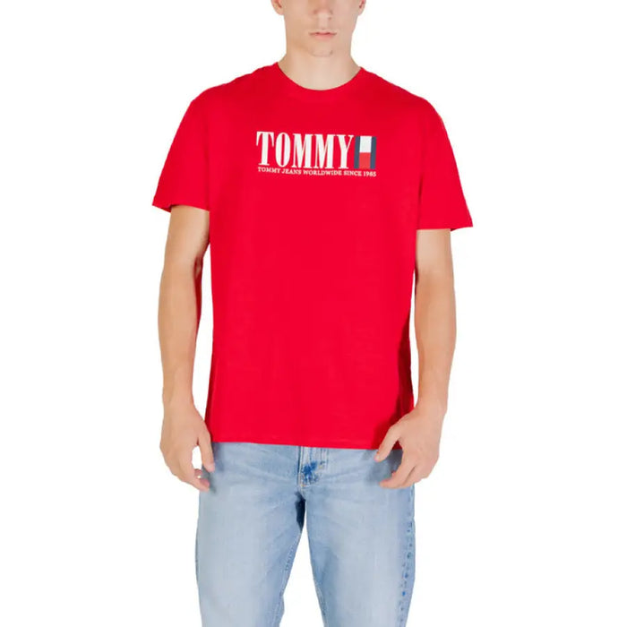 Red Tommy Jeans t-shirt displayed as part of Tommy Hilfiger Navy Blue T Shirt product