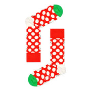 Red and white polka dot socks with green toes from Christmas Cracker gift set