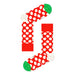 Red and white polka dot socks with green toes from Christmas Cracker gift set