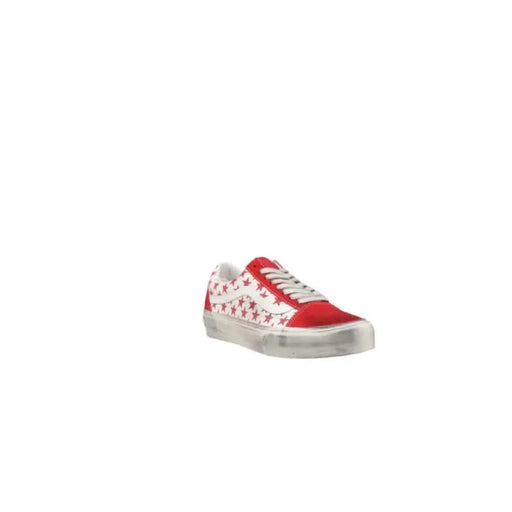 Red and white star-patterned Vans Women’s Leather Print Sneakers from Fall Winter Collection