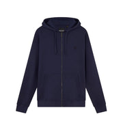 Sweat à capuche zippé bleu marine en coton pour homme de la marque Refrigiwear, avec cordon de serrage à la capuche et petit logo brodé sur la poitrine.