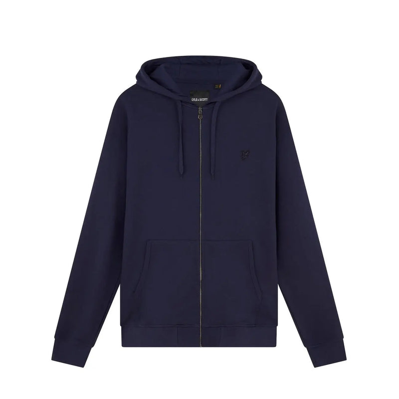 Sweat à capuche zippé bleu marine en coton pour homme de la marque Refrigiwear, avec cordon de serrage à la capuche et petit logo brodé sur la poitrine.