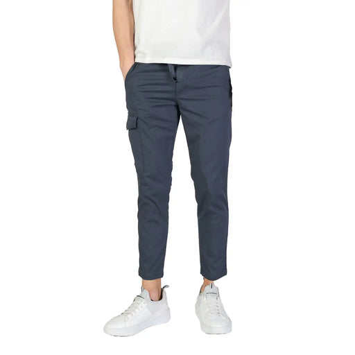 Pantalon cargo slim en coton bleu pour homme Refrigiwear, coupe ajustée, poches latérales apparentes, idéal pour l'automne et l'hiver.