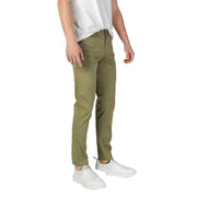Pantalon chino slim vert olive en coton stretch de la marque Refrigiwear pour homme, vu de dos
