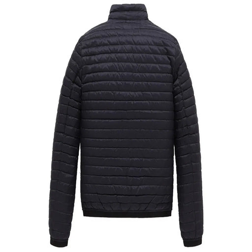 Doudoune matelassée noire à col montant et surpiqûres horizontales, modèle Refrigiwear pour homme, bleu, fermeture éclair intégrale, col roulé, référence b44584