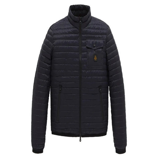 Doudoune matelassée noire à col montant, fermeture éclair sur le devant et poches latérales, de la marque Refrigiwear Men Jacket Blue B44584