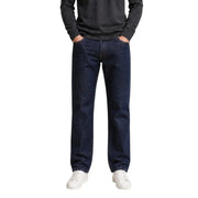 Jean Replay pour homme, en denim indigo foncé, coupe droite et cinq poches, vue de face