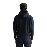 Sweat-shirt à capuche en molleton de coton noir pour homme Replay, coupe décontractée et poignets côtelés, vu de dos
