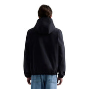 Blazer homme Replay noir à capuche en polyester, au design minimaliste et élégant, avec poignets élastiqués (vue de dos).
