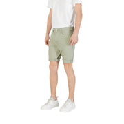 Replay men green denim shorts with rolled cuffs in light green from the spring summer collection