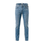 Jean Replay pour homme, bleu clair, coupe slim, en denim stretch de coton, avec un design classique à cinq poches.