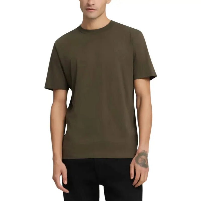 Replay hommes t-shirt Pull ras du cou en coton vert olive à manches courtes pour une tenue décontractée