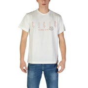 Replay hommes t-shirt Coton blanc imprimé en rouge de surfeurs et portant l'inscription « Aloha State » sur la poitrine