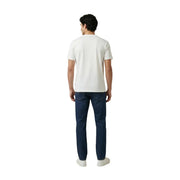 T-shirt blanc en coton pour homme Replay, col rond, manches courtes, présenté de dos sur un mannequin debout