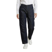 Jean Replay pour femme en denim bleu indigo foncé, coupe droite, coupe droite, grandes poches avant.