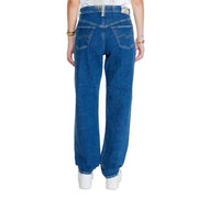 Replay women blue denim jeans with classic five-pocket design and visible brand label at waistband fall winter collection