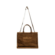 Brown terry cloth tote bag with shoulder strap from Replay Women Fall Winter collection