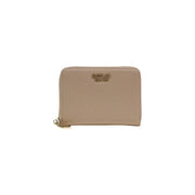 Portefeuille Replay pour femme en cuir texturé beige, fermeture éclair, finitions dorées et plusieurs poches intérieures