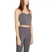 Rinascimento débardeur court à bretelles fines gris anthracite pour femme top avec fines bretelles et décolleté en cœur CFC0120019003