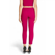 Rinascimento Pantalon femme bordeaux en polyester zippé, coupe courte et ajustée taille haute