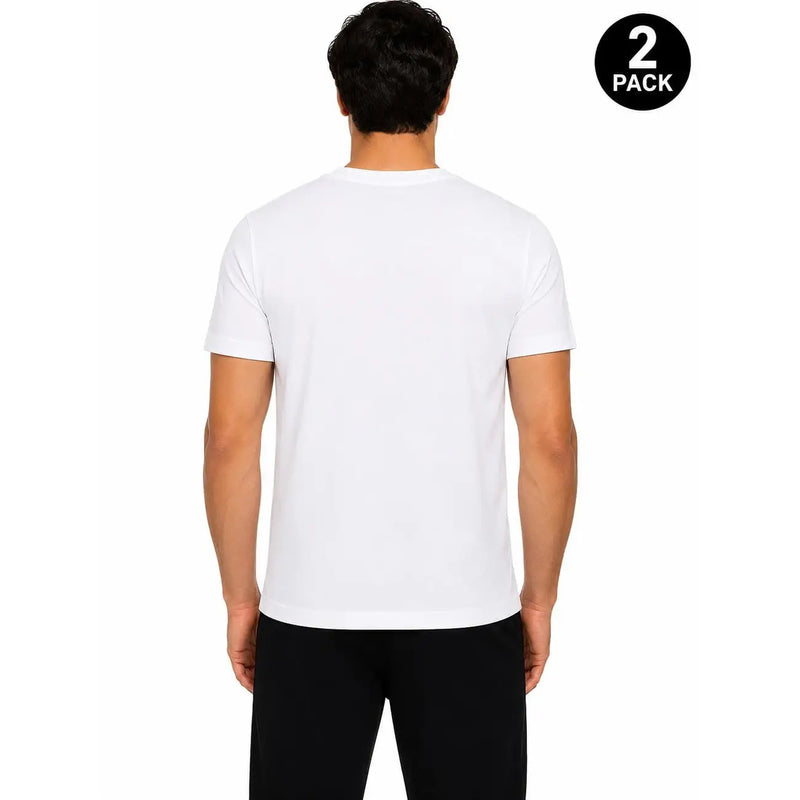 Roberto Cavalli men cotton undershirt white short sleeve classic crew neck t-shirt front view