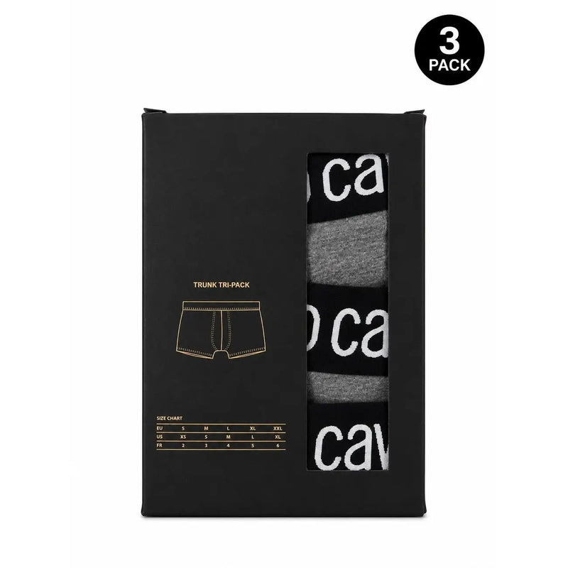 Boxers en coton gris pour homme Roberto Cavalli et Calvin Klein Lot de trois slips noirs et gris avec inscription « ca » blanche