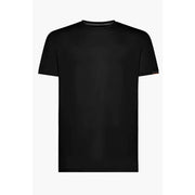 T-shirt noir à manches courtes et col rond pour homme RRD, orné de fines côtes, en polyamide et élasthanne.