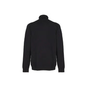 RRD men black turtleneck long sleeve knitwear with ribbed cuffs and hem in soft knit fabric